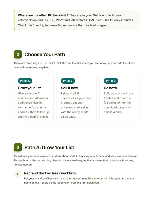 Quick Start Guide inside page