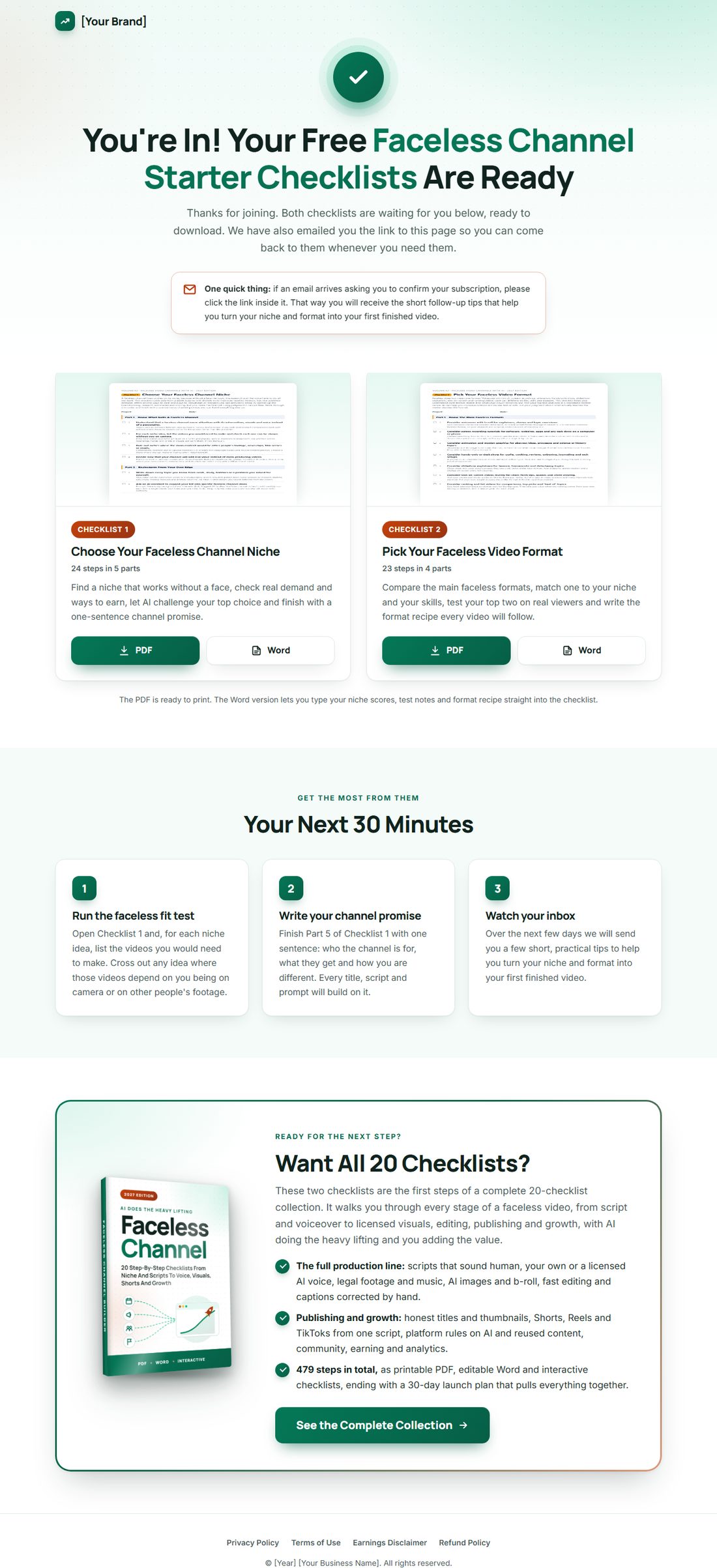The download page on desktop