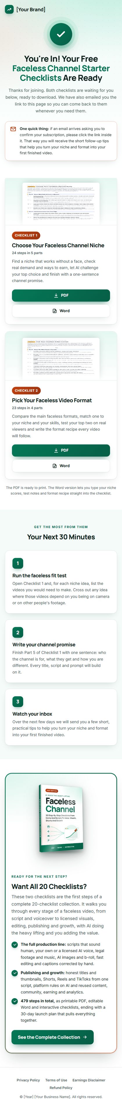 The download page on a phone