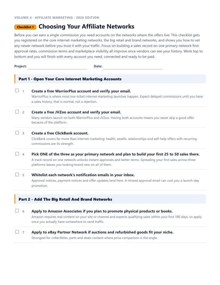 A real checklist page, ready to rebrand