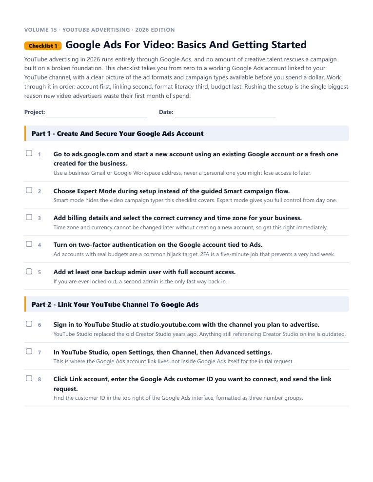 A real checklist page, ready to rebrand