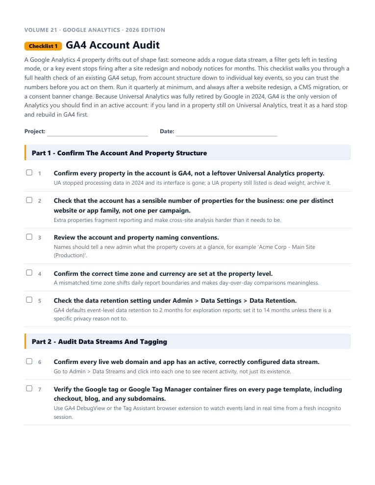 A real checklist page, ready to rebrand