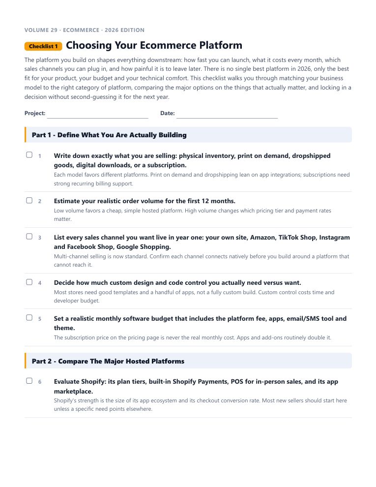 A real checklist page, ready to rebrand