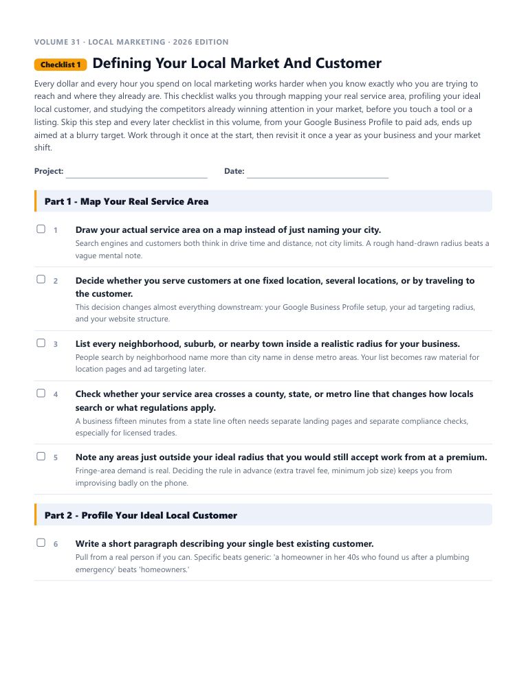 A real checklist page, ready to rebrand