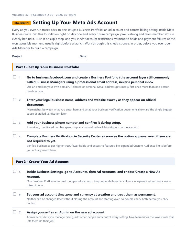 A real checklist page, ready to rebrand