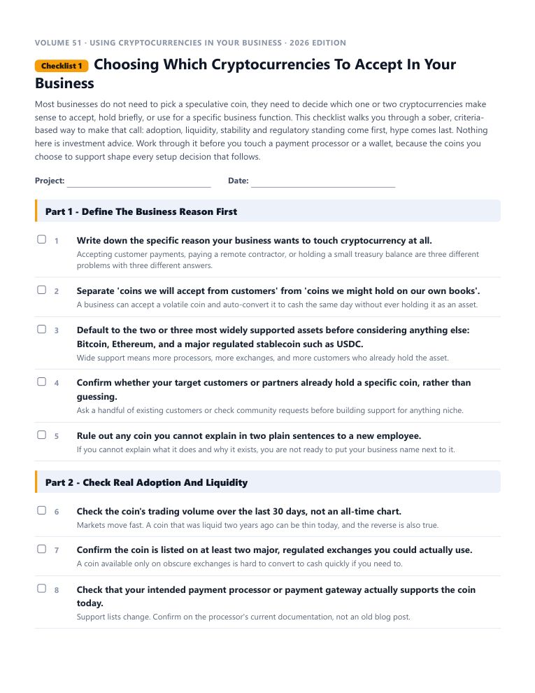A real checklist page, ready to rebrand