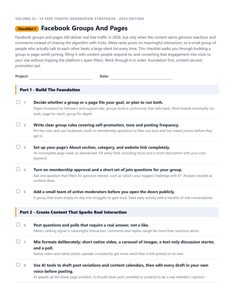 A real checklist page, ready to rebrand