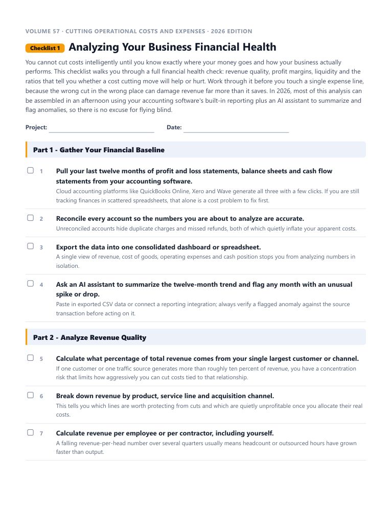 A real checklist page, ready to rebrand