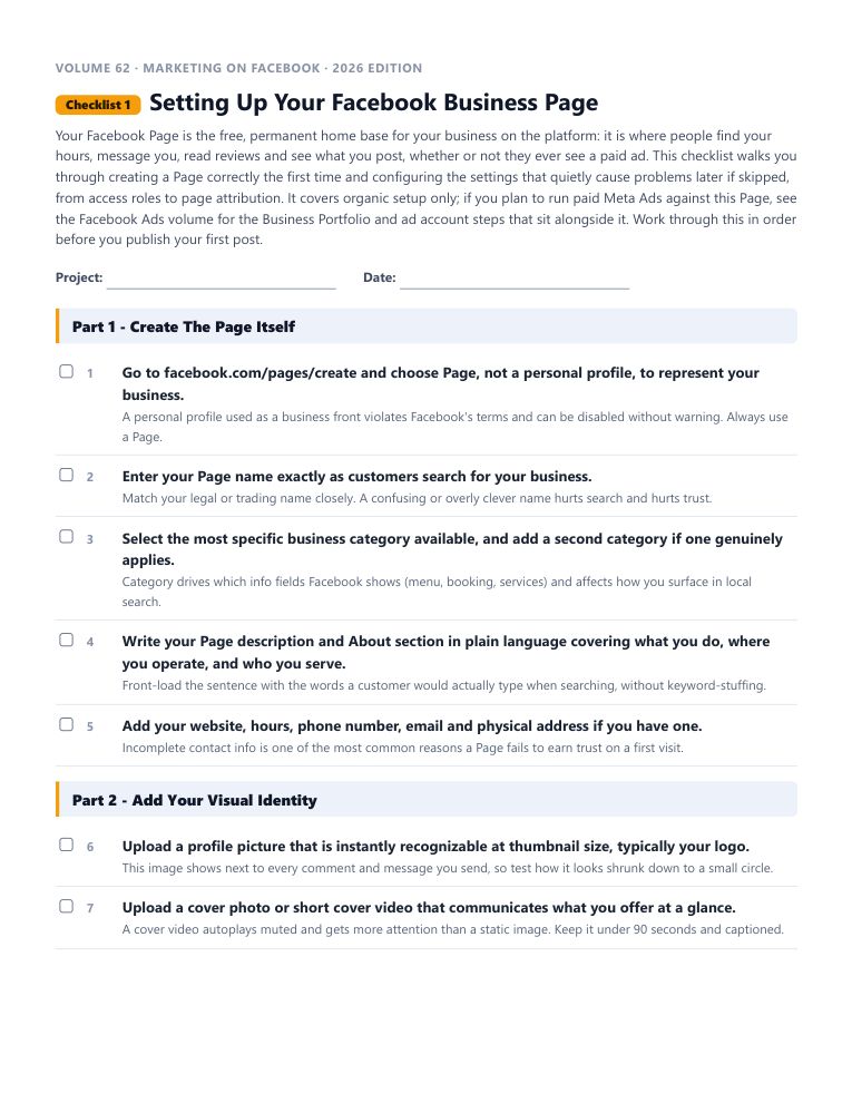 A real checklist page, ready to rebrand