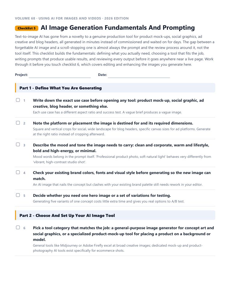 A real checklist page, ready to rebrand