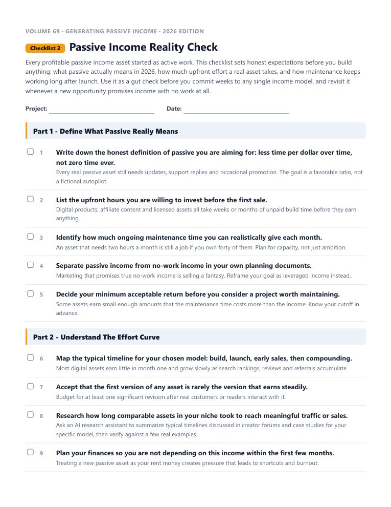 A real checklist page, ready to rebrand
