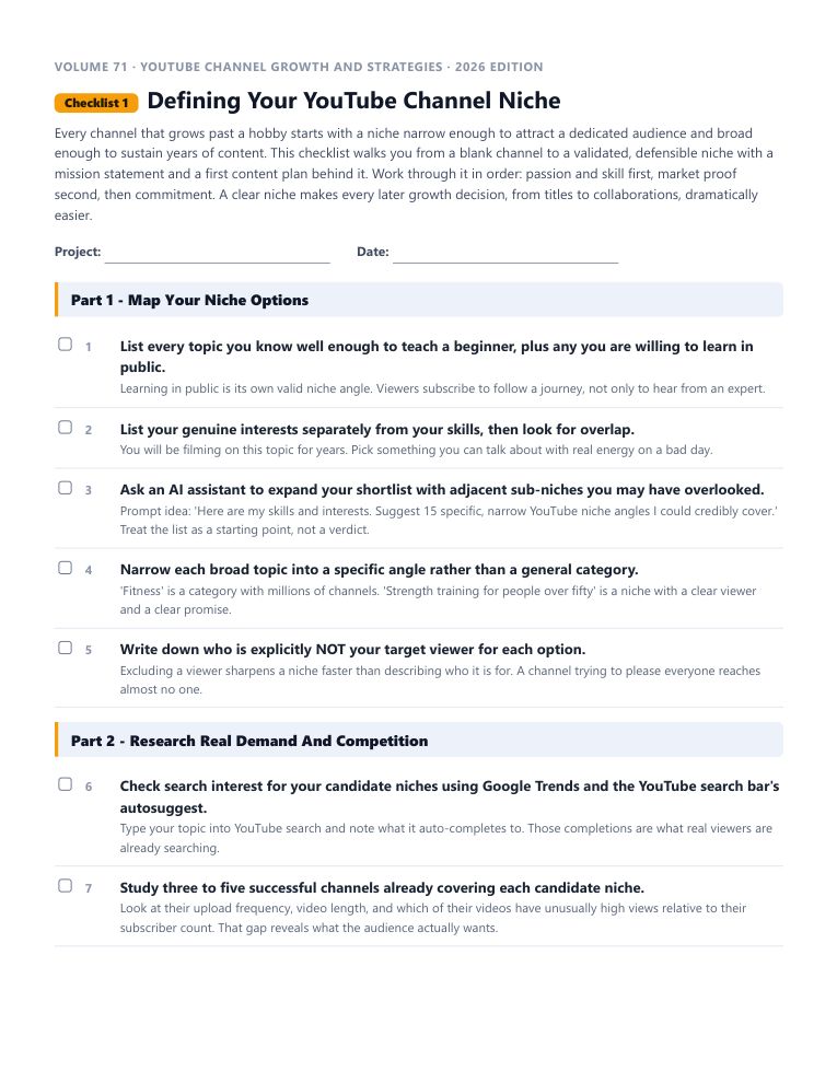 A real checklist page, ready to rebrand