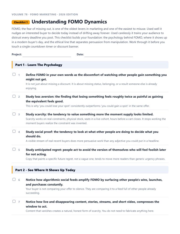 A real checklist page, ready to rebrand