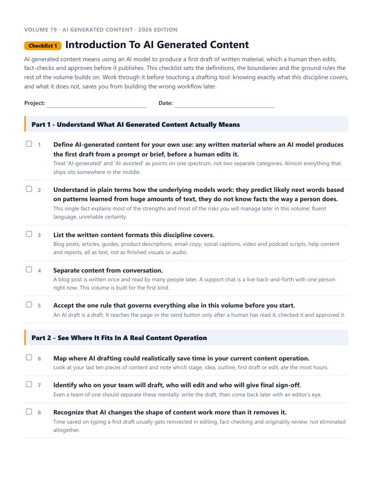 A real checklist page, ready to rebrand
