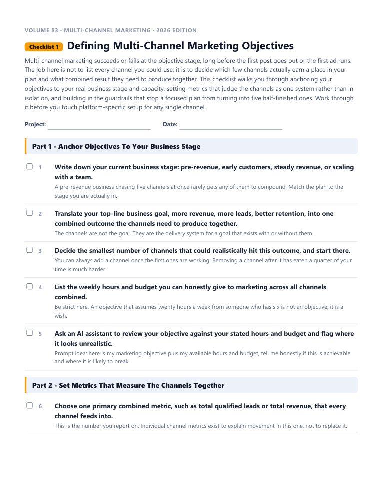 A real checklist page, ready to rebrand