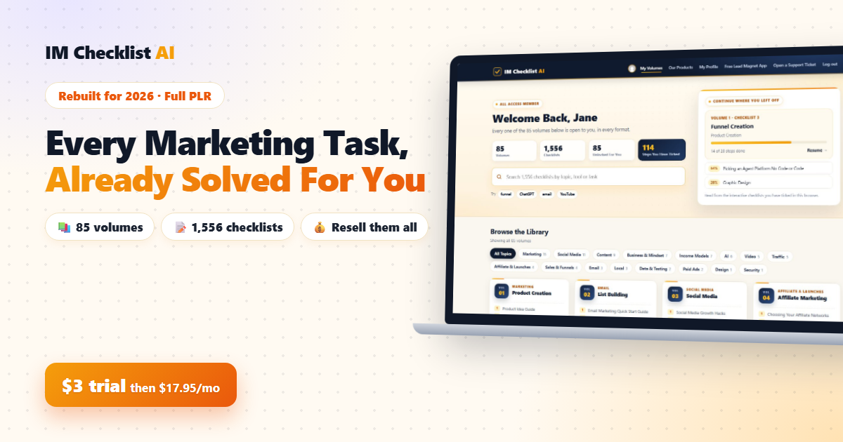 IM Checklist AI: Every Marketing Task, Already Solved
